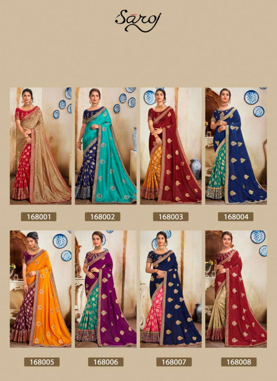 Saroj Kolaveri Latest Fancy Heavy Festive Wear Vichitra Silk Sarees Collection
